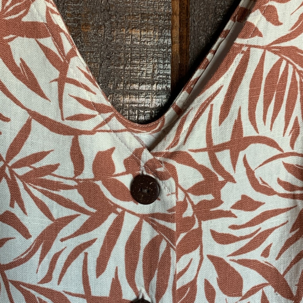 Monteau Los Angeles womens jumpsuit sleeveless size XS pockets boho linen blend - Picture 5 of 11